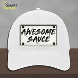 Awesome Sauce Novelty License Plate Hat Unconstructed Cotton / White