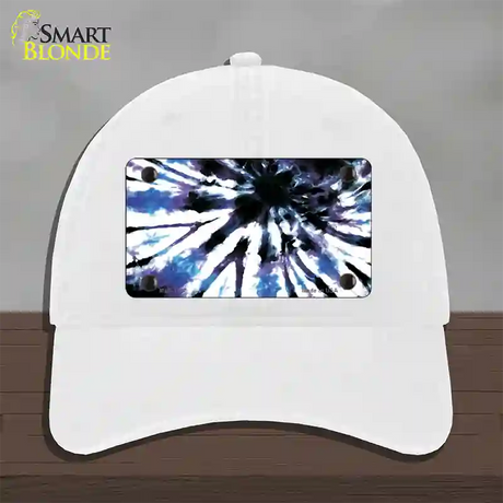 Purple Blue Tie-Dye Novelty License Plate Hat Unconstructed Cotton / White