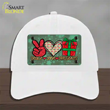 Peace Love Presents Novelty License Plate Hat Unconstructed Cotton / White