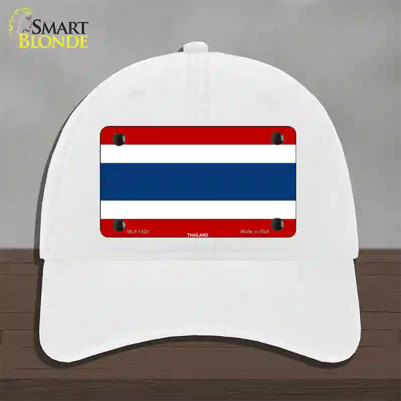 Thailand Flag Novelty License Plate Hat Unconstructed Cotton / White