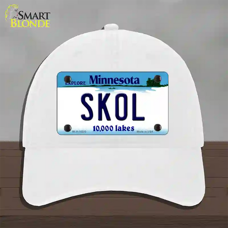 Skol Minnesota Novelty License Plate Hat Unconstructed Cotton / White