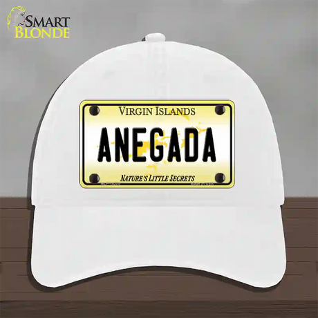 Virgin Islands Anegada Novelty License Plate Hat Unconstructed Cotton / White