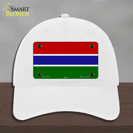 Gambia Flag Novelty License Plate Hat Unconstructed Cotton / White