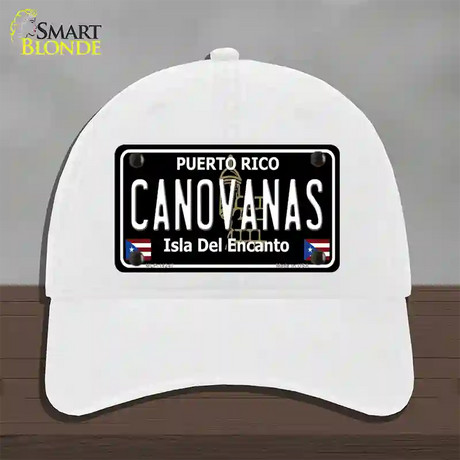 Canovanas Puerto Rico Black Novelty License Plate Hat Unconstructed Cotton / White