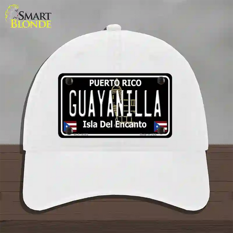 Guayanilla Puerto Rico Black Novelty License Plate Hat Unconstructed Cotton / White