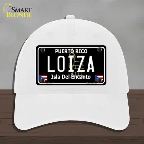 Loiza Puerto Rico Black Novelty License Plate Hat Unconstructed Cotton / White