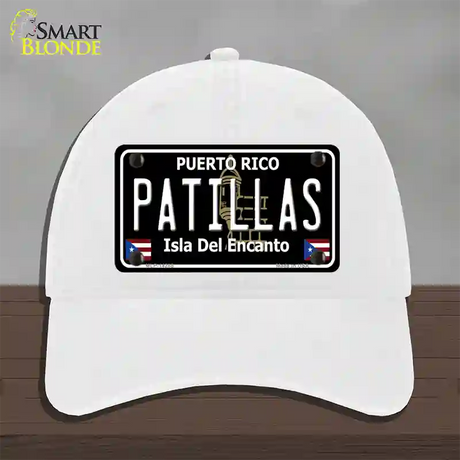 Patillas Puerto Rico Black Novelty License Plate Hat Unconstructed Cotton / White