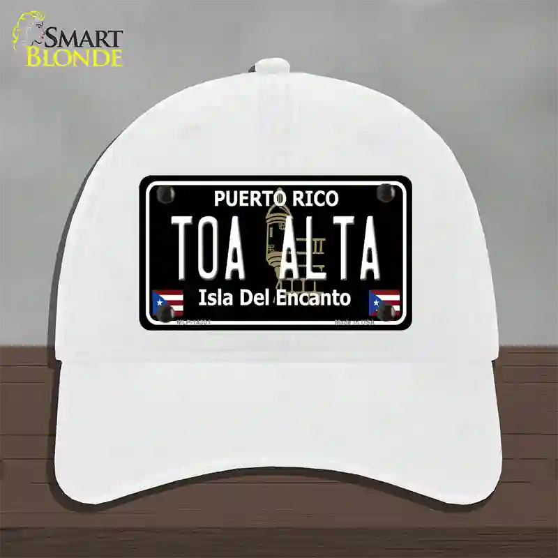 Toa Alta Puerto Rico Black Novelty License Plate Hat Unconstructed Cotton / White