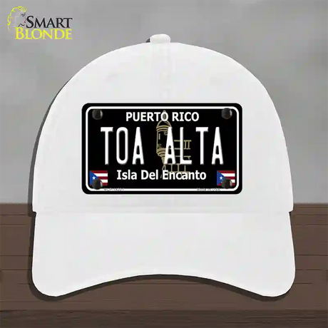 Toa Alta Puerto Rico Black Novelty License Plate Hat Unconstructed Cotton / White