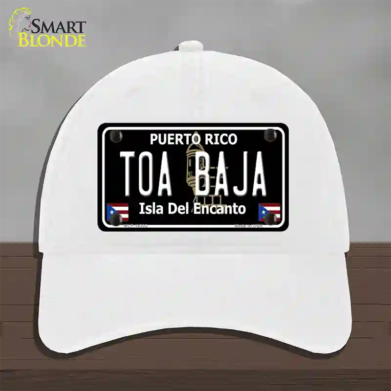 Toa Baja Puerto Rico Black Novelty License Plate Hat Unconstructed Cotton / White