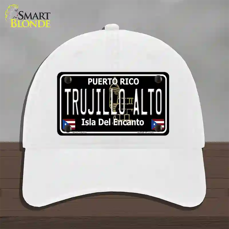 Trujillo Alto Puerto Rico Black Novelty License Plate Hat Unconstructed Cotton / White