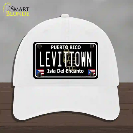 Levittown Puerto Rico Black Novelty License Plate Hat Unconstructed Cotton / White