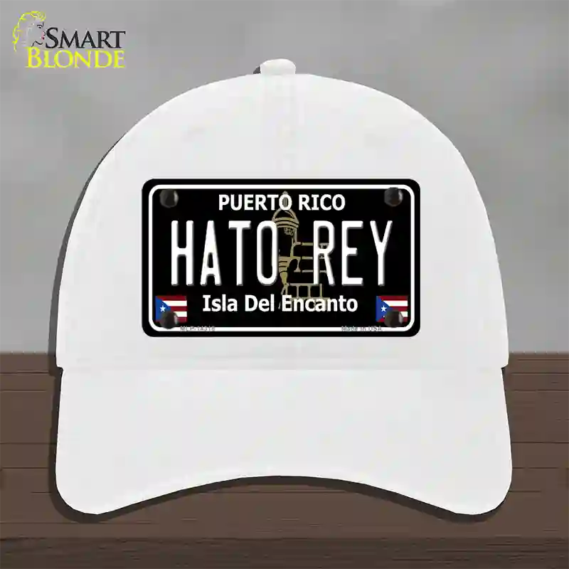 Hato Rey Puerto Rico Black Novelty License Plate Hat Unconstructed Cotton / White