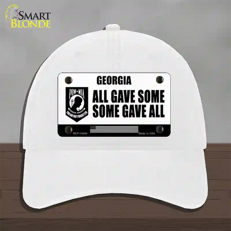 Georgia POW MIA Some Gave All Novelty License Plate Hat Unconstructed Cotton / White