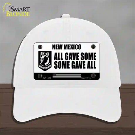 New Mexico POW MIA Some Gave All Novelty License Plate Hat Unconstructed Cotton / White