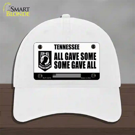 Tennessee POW MIA Some Gave All Novelty License Plate Hat Unconstructed Cotton / White