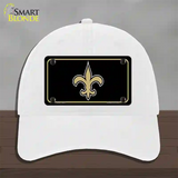 Fleur de lis Novelty License Plate Hat Unconstructed Cotton / White