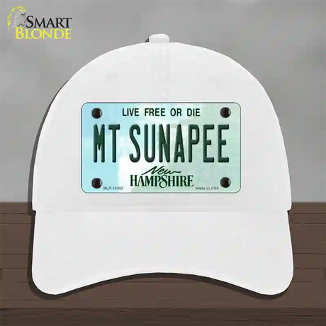 Mount Sunapee New Hampshire Novelty License Plate Hat Unconstructed Cotton / White