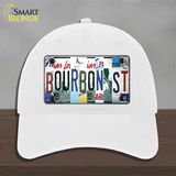 Bourbon St License Plate Art Novelty License Plate Hat Unconstructed Cotton / White