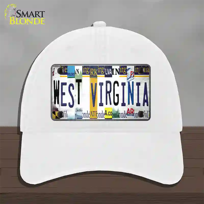 West Virginia License Plate Art Novelty License Plate Hat Unconstructed Cotton / White