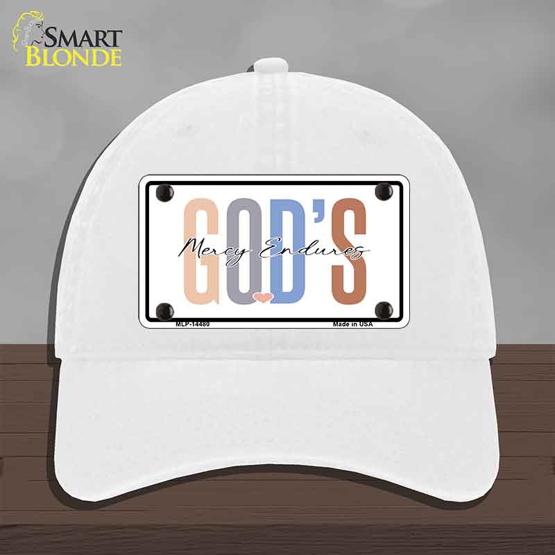 Gods Mercy Endures Novelty License Plate Hat HAT-MLP-14480