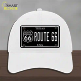 Route 66 Texas Black Novelty License Plate Hat Unconstructed Cotton / White