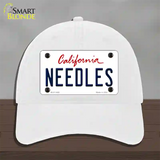 Needles California Novelty License Plate Hat Unconstructed Cotton / White