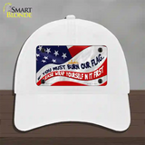 Burn It Wrap Yourself First Novelty License Plate Hat Unconstructed Cotton / White