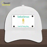 Saskatchewan Novelty License Plate Hat Unconstructed Cotton / White