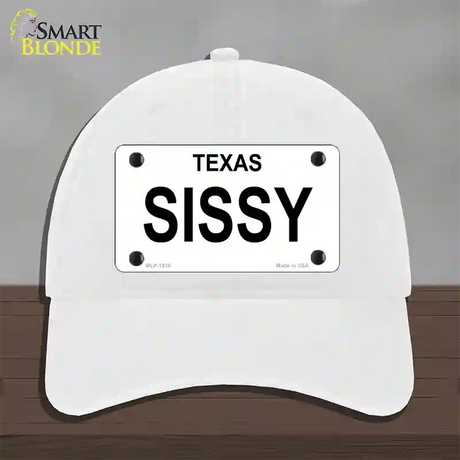 SISSY Novelty License Plate Hat Unconstructed Cotton / White