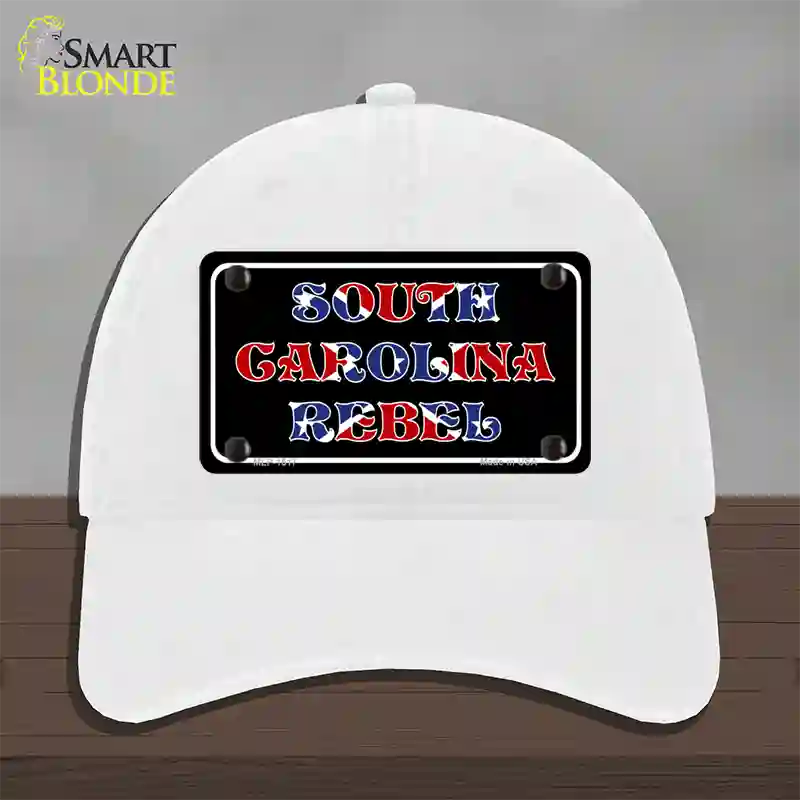 South Carolina Rebel Novelty License Plate Hat Unconstructed Cotton / White