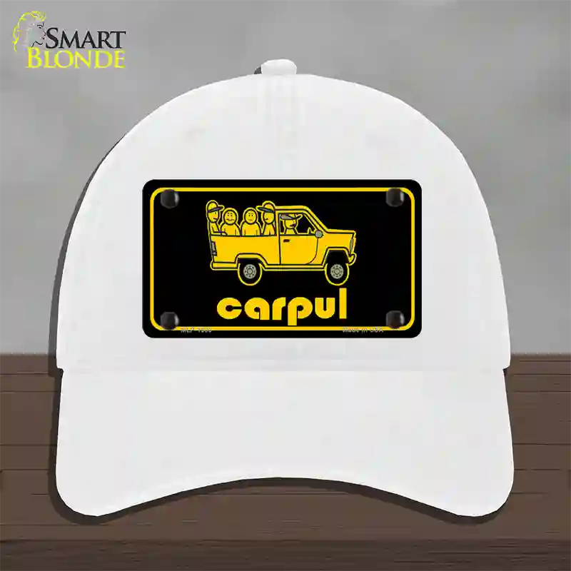 Carpul Novelty License Plate Hat Unconstructed Cotton / White