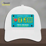 I Love New Mexico Novelty License Plate Hat Unconstructed Cotton / White