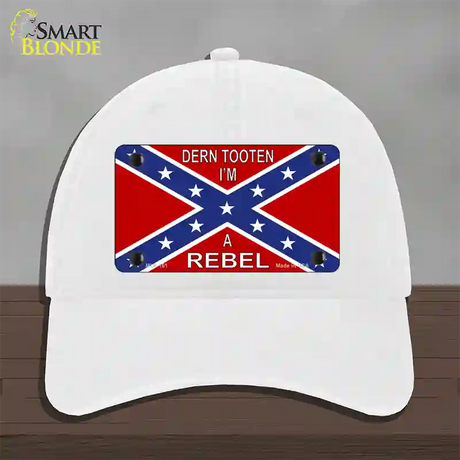 Im A Rebel Novelty License Plate Hat Unconstructed Cotton / White