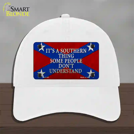 Its A Southern Thing Novelty License Plate Hat Unconstructed Cotton / White