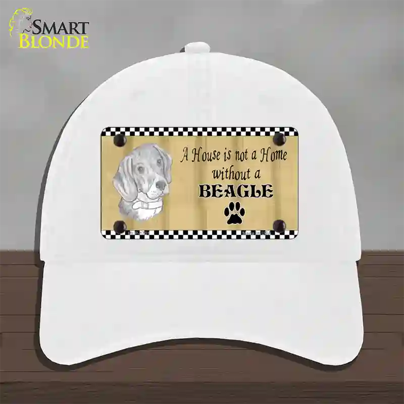 Pencil Sketch Beagle Novelty License Plate Hat Unconstructed Cotton / White