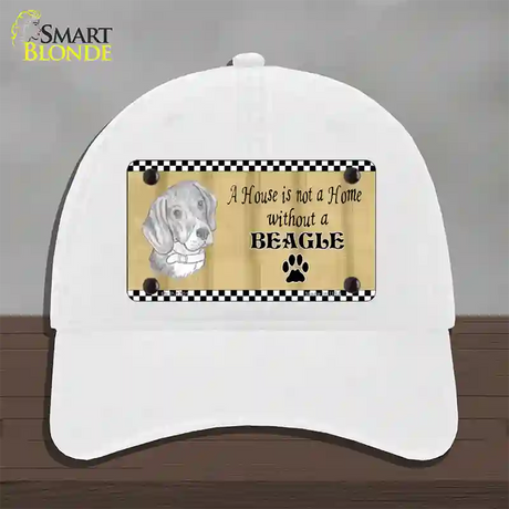 Pencil Sketch Beagle Novelty License Plate Hat Unconstructed Cotton / White