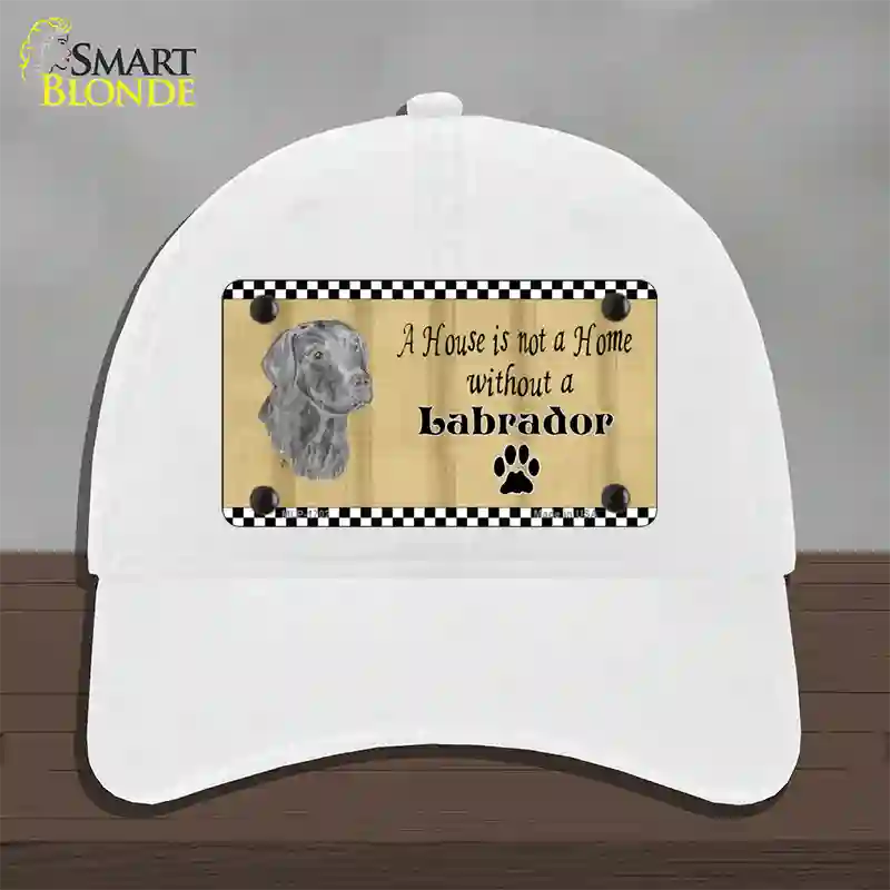 Pencil Sketch Labrador Novelty License Plate Hat Unconstructed Cotton / White