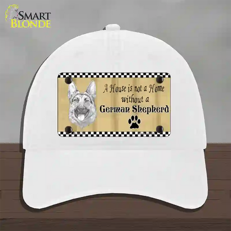 Pencil Sketch German Shepherd Novelty License Plate Hat Unconstructed Cotton / White