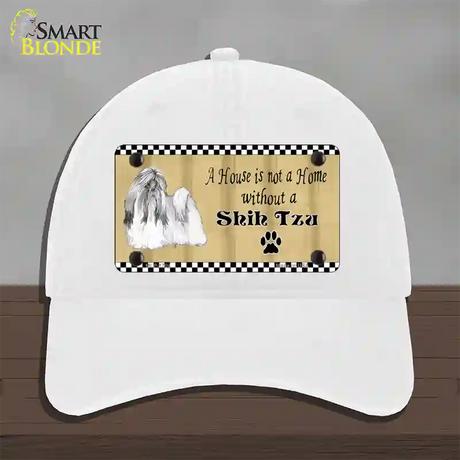 Pencil Sketch Shih Tzu Novelty License Plate Hat Unconstructed Cotton / White