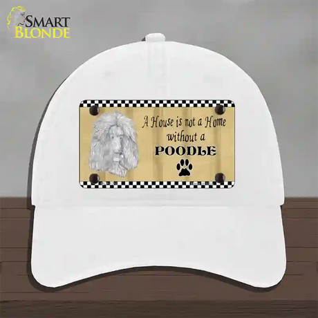 Pencil Sketch Poodle Novelty License Plate Hat Unconstructed Cotton / White