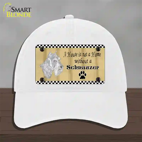 Pencil Sketch Schnauzer Novelty License Plate Hat Unconstructed Cotton / White