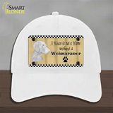 Pencil Sketch Weimaraner Novelty License Plate Hat Unconstructed Cotton / White