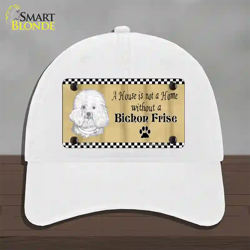 Pencil Sketch Bichon Frise Novelty License Plate Hat Unconstructed Cotton / White