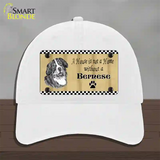 Pencil Sketch Bernese Novelty License Plate Hat Unconstructed Cotton / White