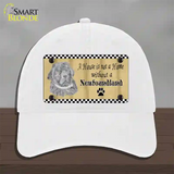 Pencil Sketch New Foundland Novelty License Plate Hat Unconstructed Cotton / White