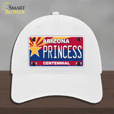 Arizona Centennial Princess Novelty License Plate Hat Unconstructed Cotton / White