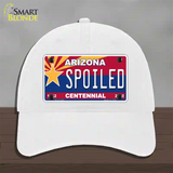 Arizona Centennial Spoiled Novelty License Plate Hat Unconstructed Cotton / White