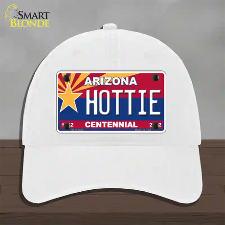 Arizona Centennial Hottie Novelty License Plate Hat Unconstructed Cotton / White