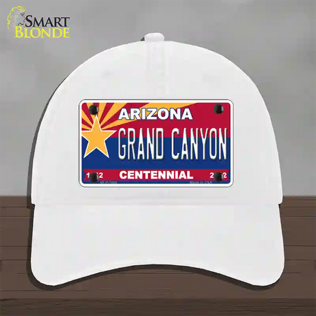 Arizona Centennial Grand Canyon Novelty License Plate Hat Unconstructed Cotton / White